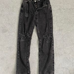 black ripped boyfriend jeans